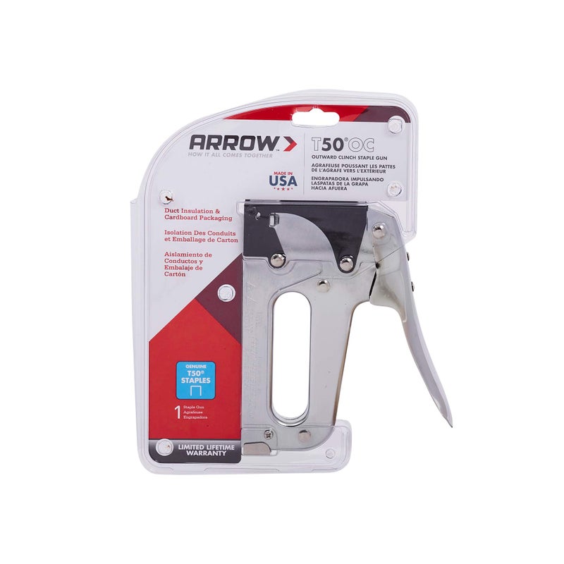 Arrow Fastener Arrow T50OC Heavy Duty Outward Clinch Staple Gun, Manual Stapler for Packaging and Boxes, Uses T50 Staples in 3/8-Inch, 1/2-Inch, and 9/16-Inch - Image 5